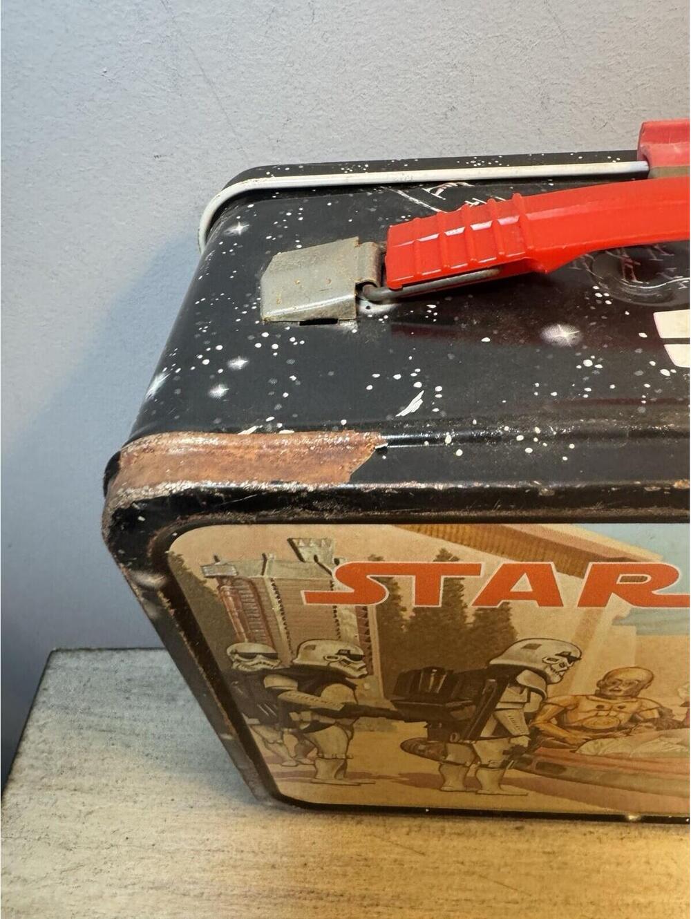 Vintage 1977 Star Wars Thermos Metal Lunch Box No Thermos X-Wing TIE Fighter - Picture 5 of 10